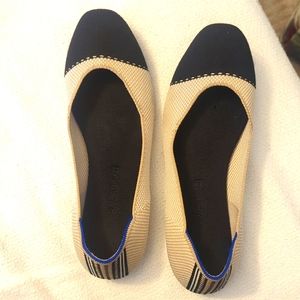 Rothys cream & black flats size 9